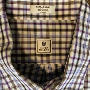 Men’s XL Peter Millar plaid long sleeve cotn shirt
